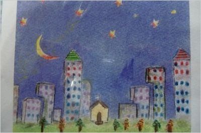 パステルアート 夜空のムコウ
