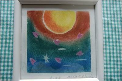 パステルアート　春の夜空