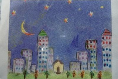 パステルアート　夜空のムコウ